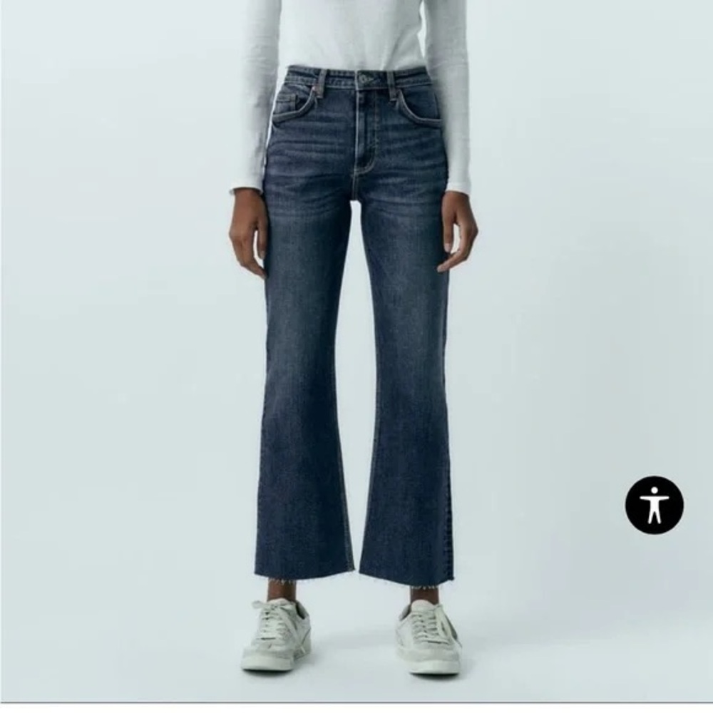 Zara mini flare cropped jeans